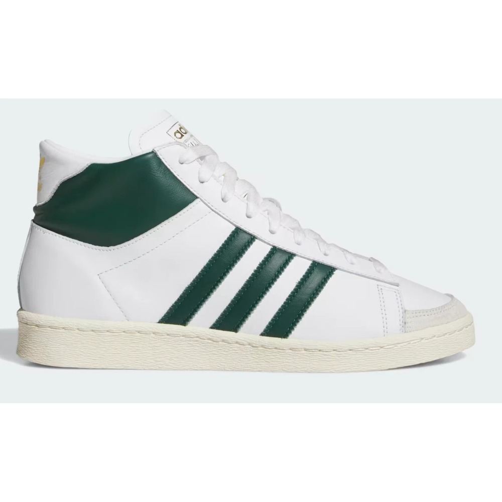 NEW Adidas Jabbar Mens Size 13 High-Top Sneakers White Collegiate Green Sneakers